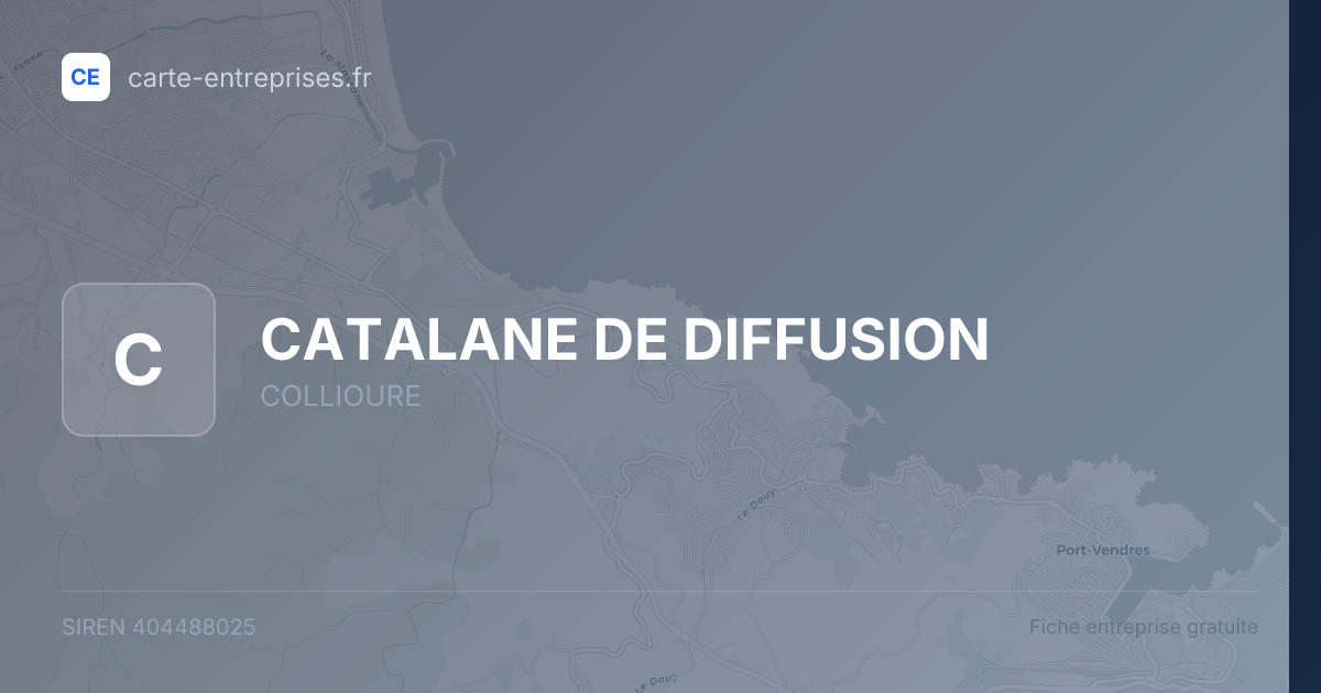 CATALANE DE DIFFUSION — 404488025 — fiche entreprise