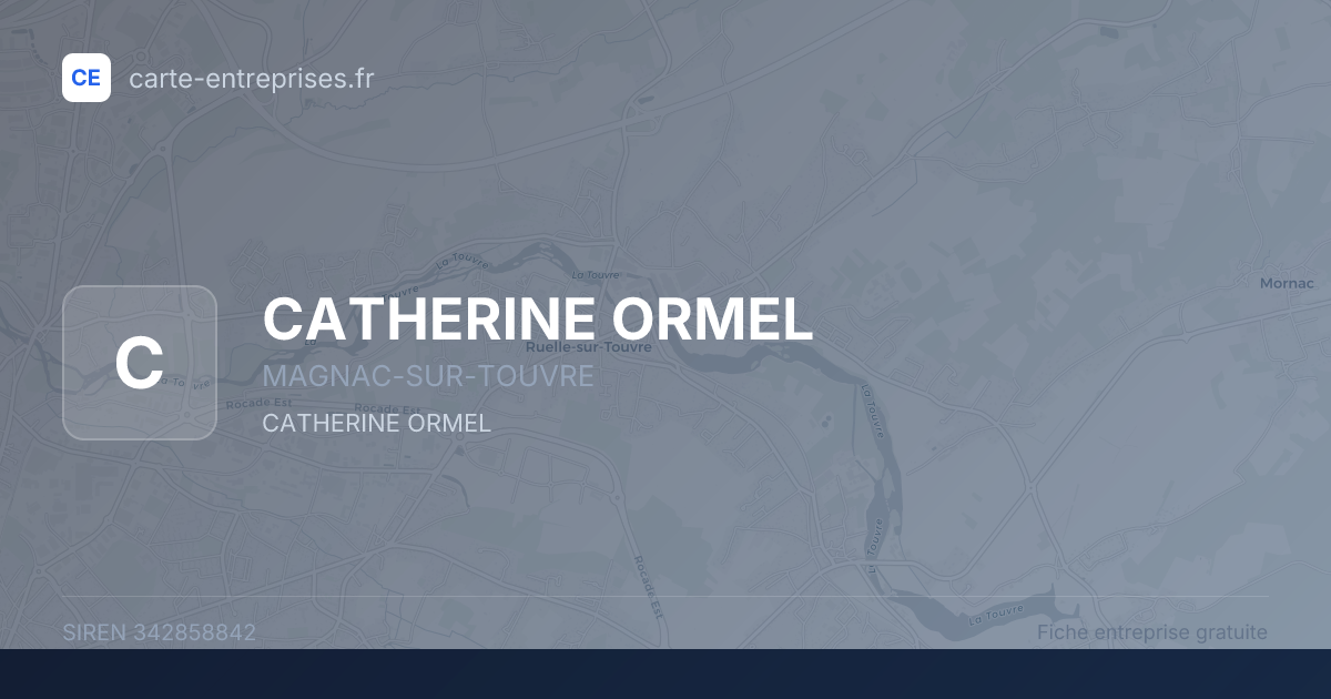 CATHERINE ORMEL — 342858842 — fiche entreprise