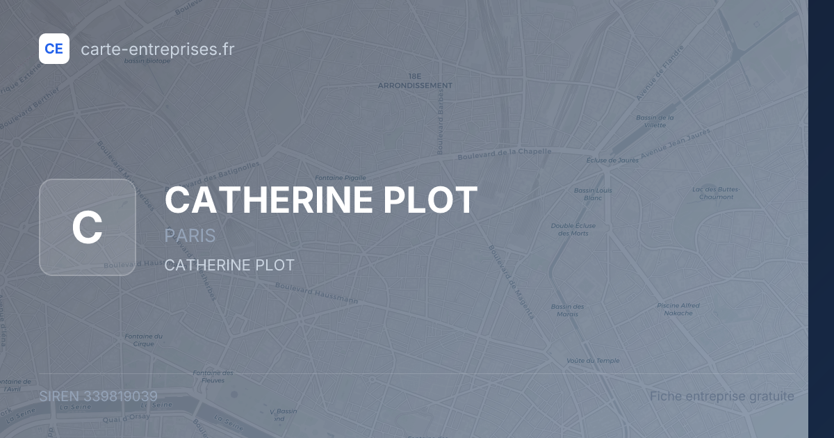 CATHERINE PLOT — 339819039 — fiche entreprise