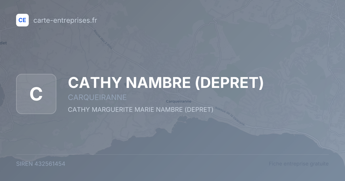 CATHY NAMBRE (DEPRET) — 432561454 — fiche entreprise
