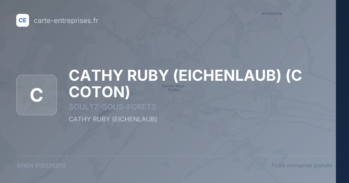 CATHY RUBY (EICHENLAUB) (C COTON) — 918336959 — fiche entreprise