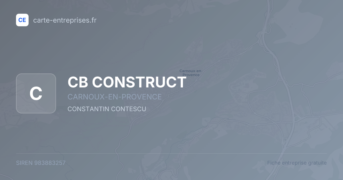 CB CONSTRUCT — 983883257 — fiche entreprise
