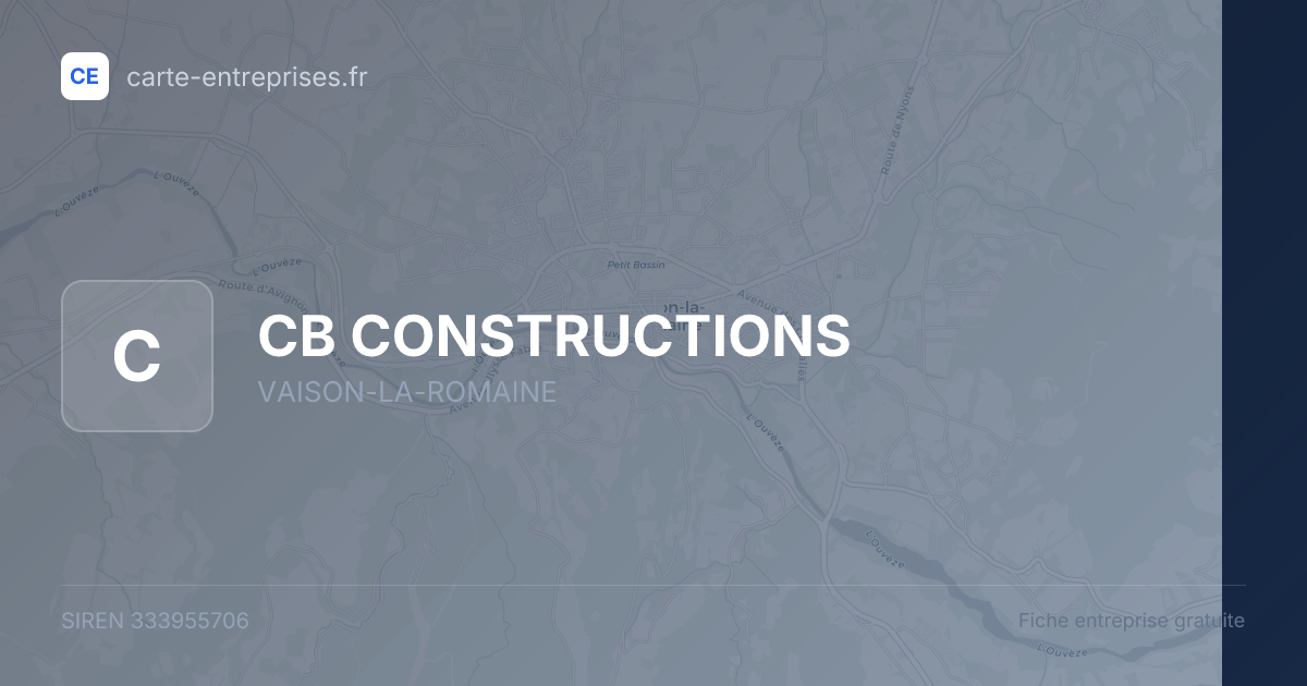 CB CONSTRUCTIONS — 333955706 — fiche entreprise