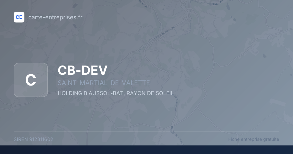 CB-DEV — 912311602 — fiche entreprise