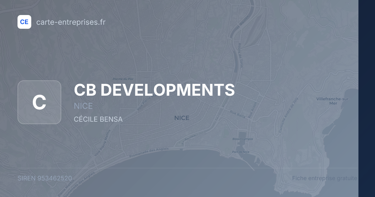 CB DEVELOPMENTS — 953462520 — fiche entreprise