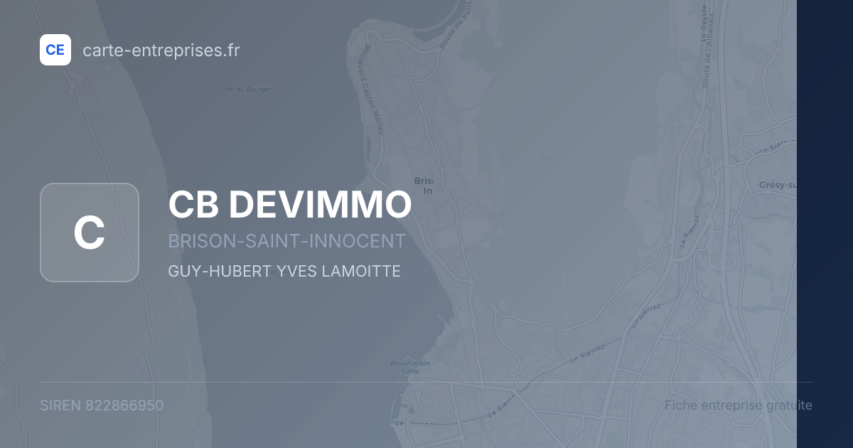 CB DEVIMMO — 822866950 — fiche entreprise