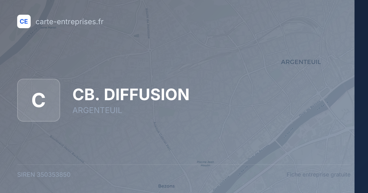 CB. DIFFUSION — 350353850 — fiche entreprise
