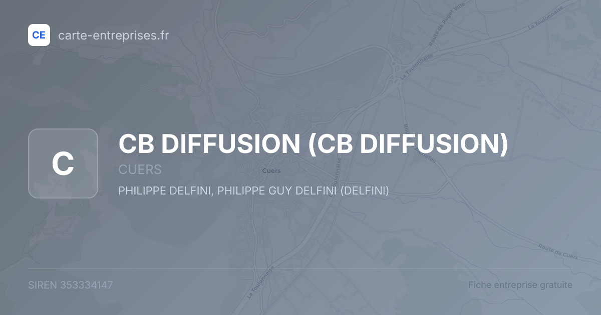 CB DIFFUSION — 353334147 — fiche entreprise