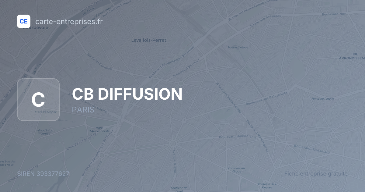 CB DIFFUSION — 393377627 — fiche entreprise