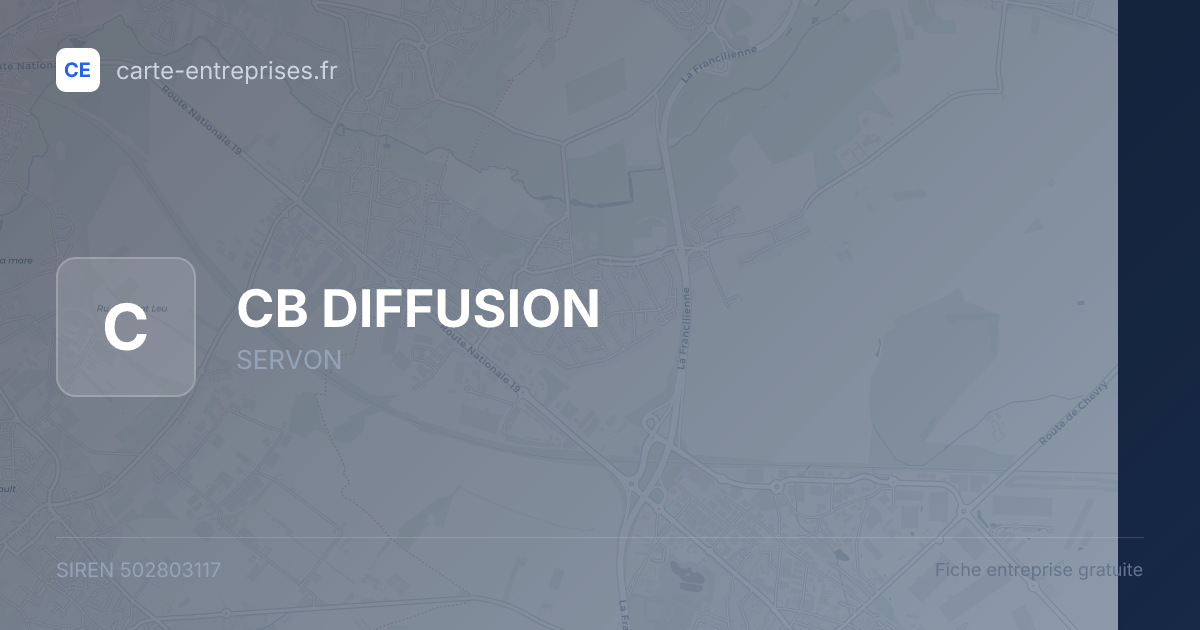 CB DIFFUSION — 502803117 — fiche entreprise