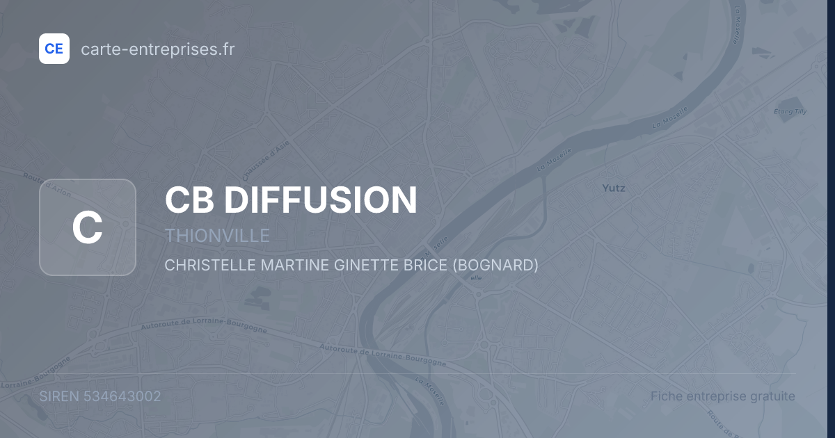 CB DIFFUSION — 534643002 — fiche entreprise