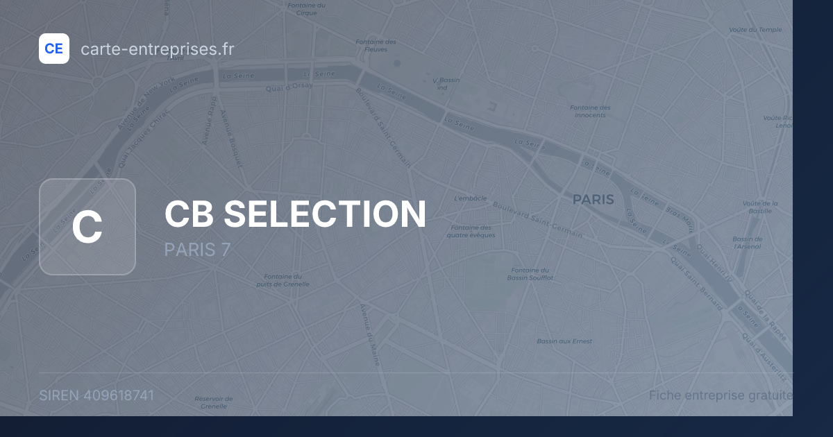 CB SELECTION — 409618741 — fiche entreprise