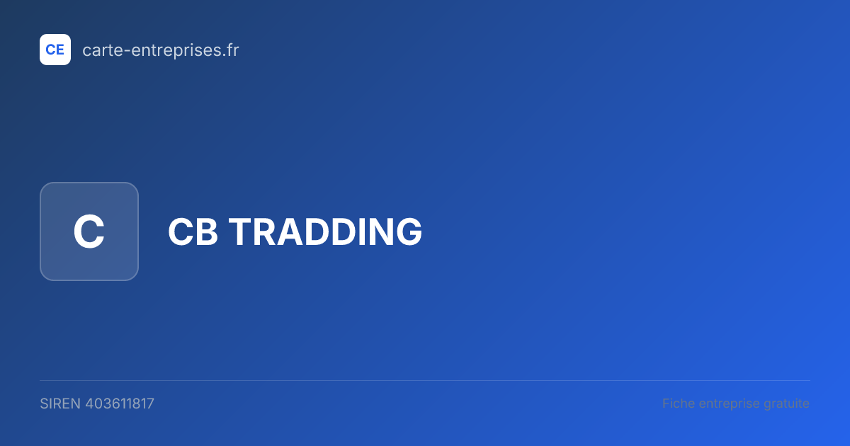 CB TRADDING — 403611817 — fiche entreprise