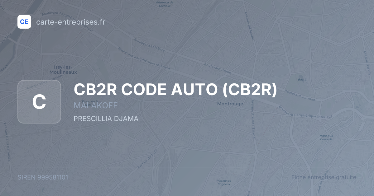 CB2R CODE AUTO (CB2R) — 999581101 — fiche entreprise