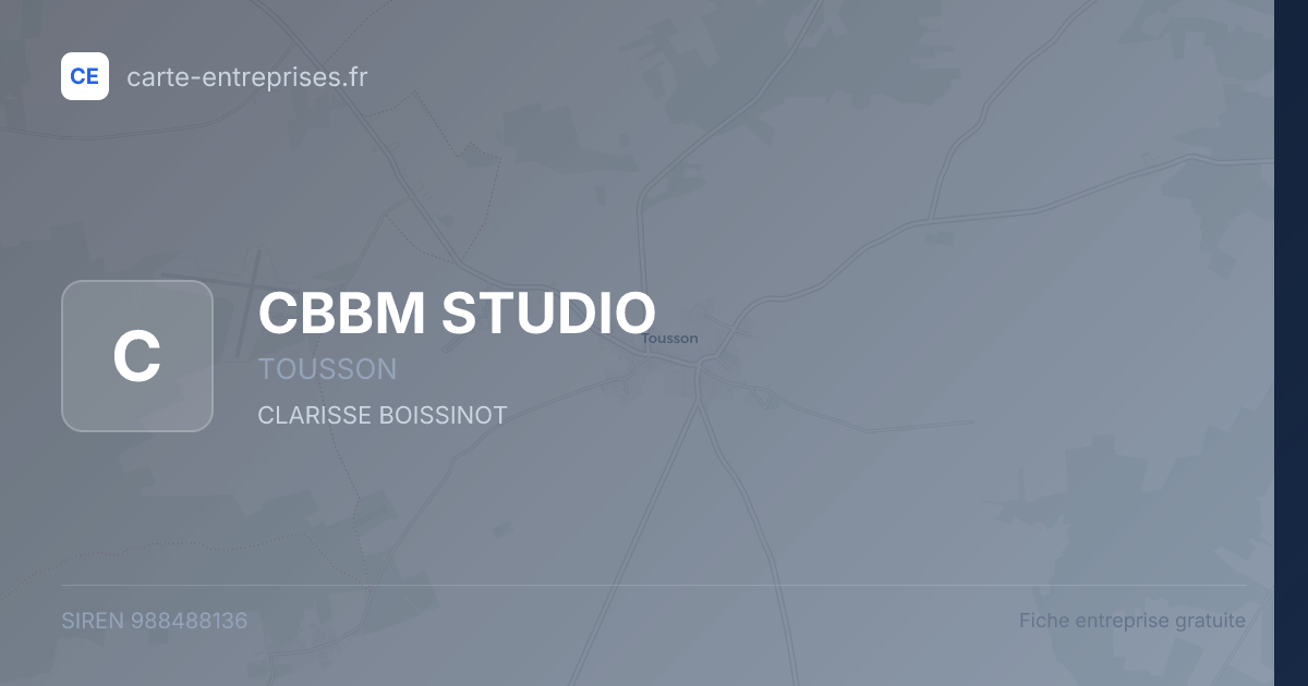 CBBM STUDIO — 988488136 — fiche entreprise