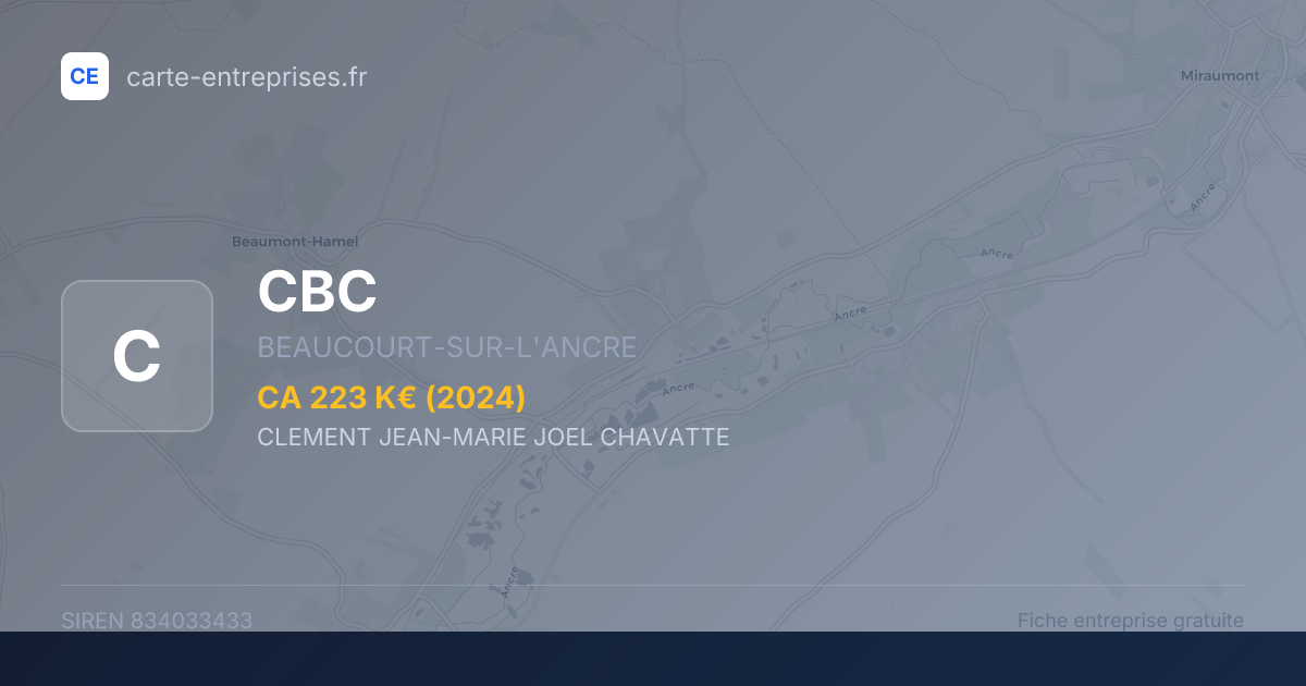 CBC — 834033433 — fiche entreprise