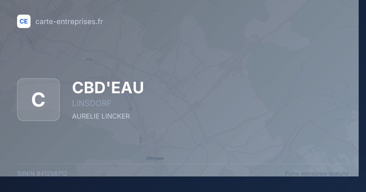 CBD'EAU — 841256712 — fiche entreprise