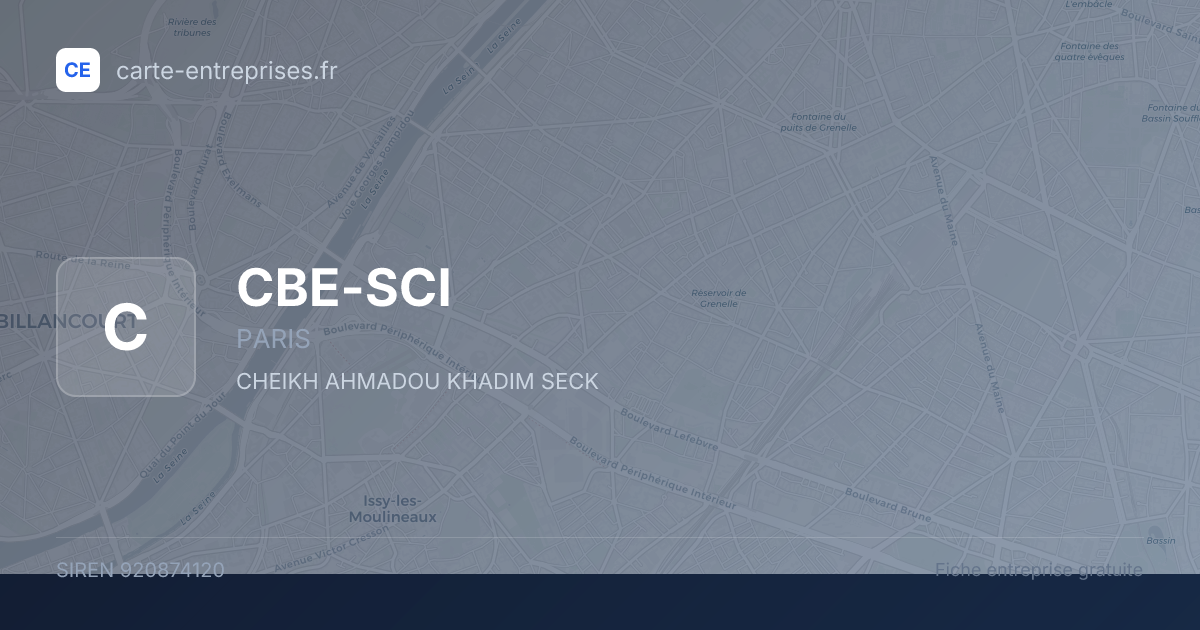CBE-SCI — 920874120 — fiche entreprise