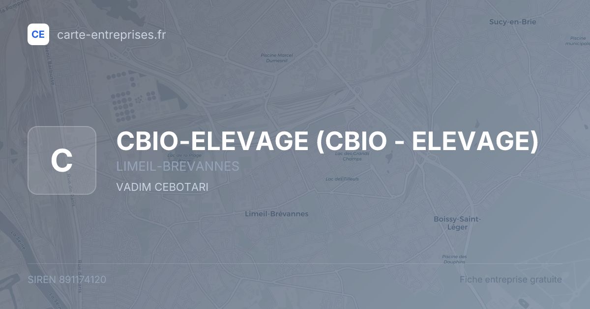 CBIO-ELEVAGE (CBIO - ELEVAGE) — 891174120 — fiche entreprise