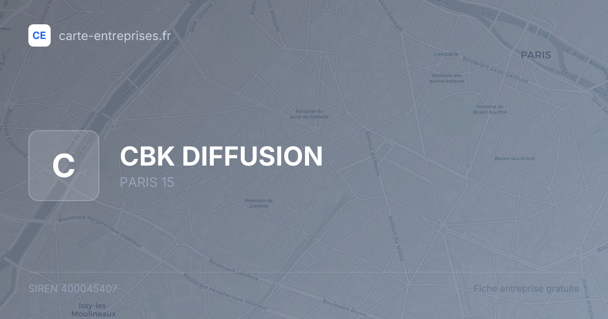 CBK DIFFUSION — 400045407 — fiche entreprise