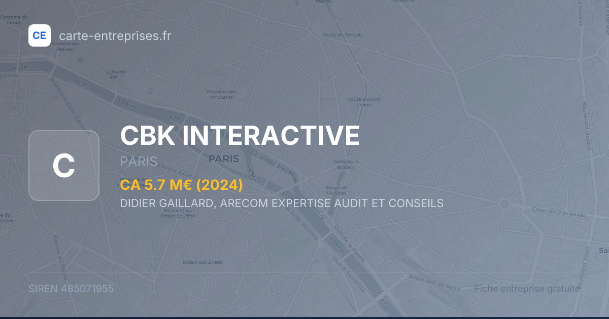 CBK INTERACTIVE — 485071955 — fiche entreprise
