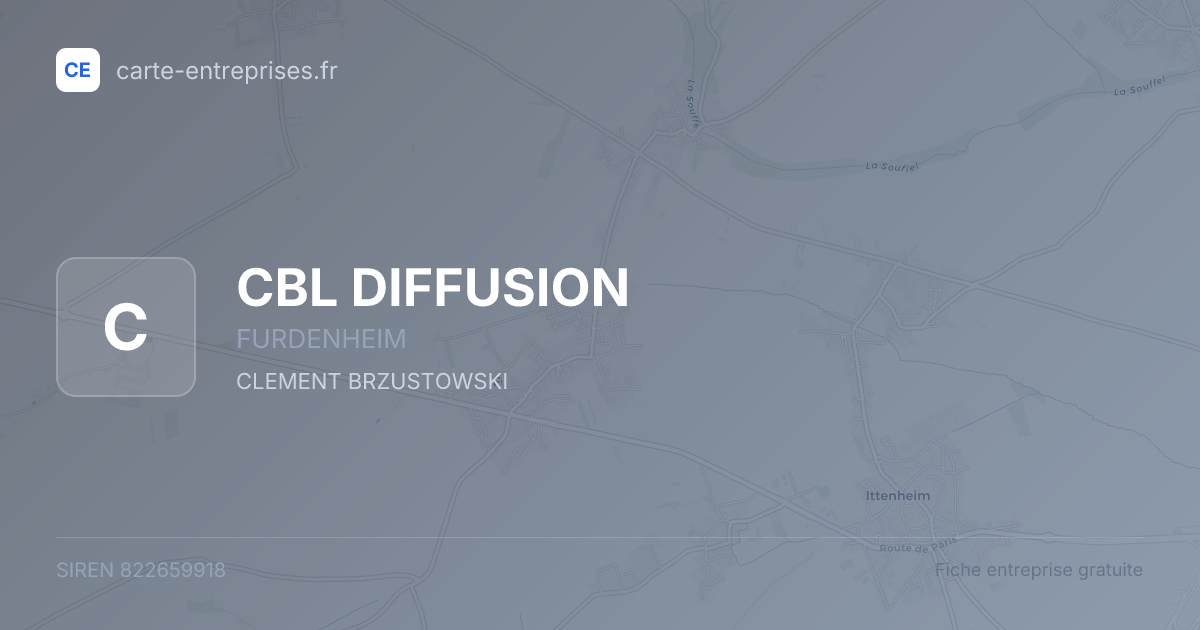 CBL DIFFUSION — 822659918 — fiche entreprise