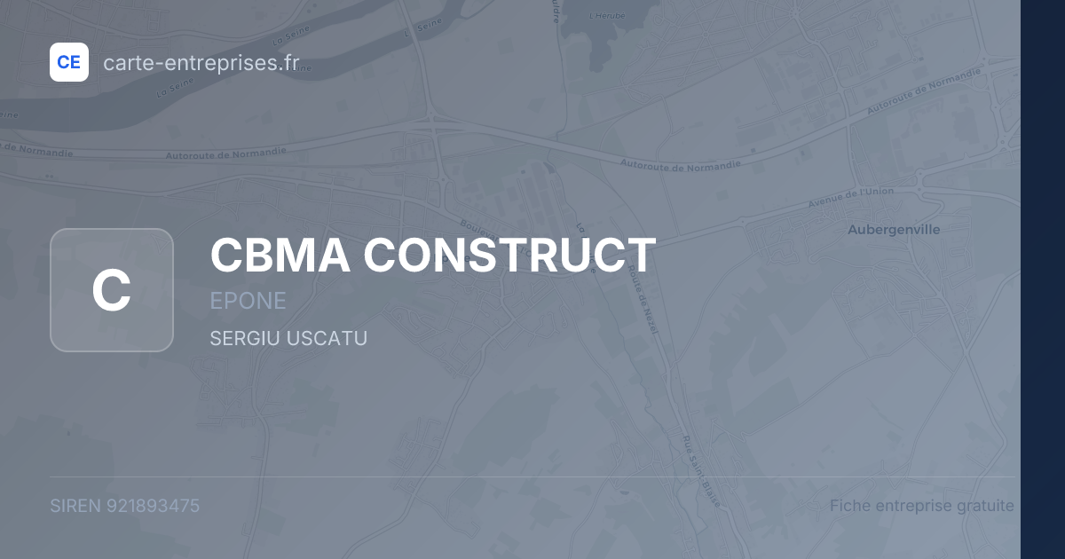 CBMA CONSTRUCT — 921893475 — fiche entreprise