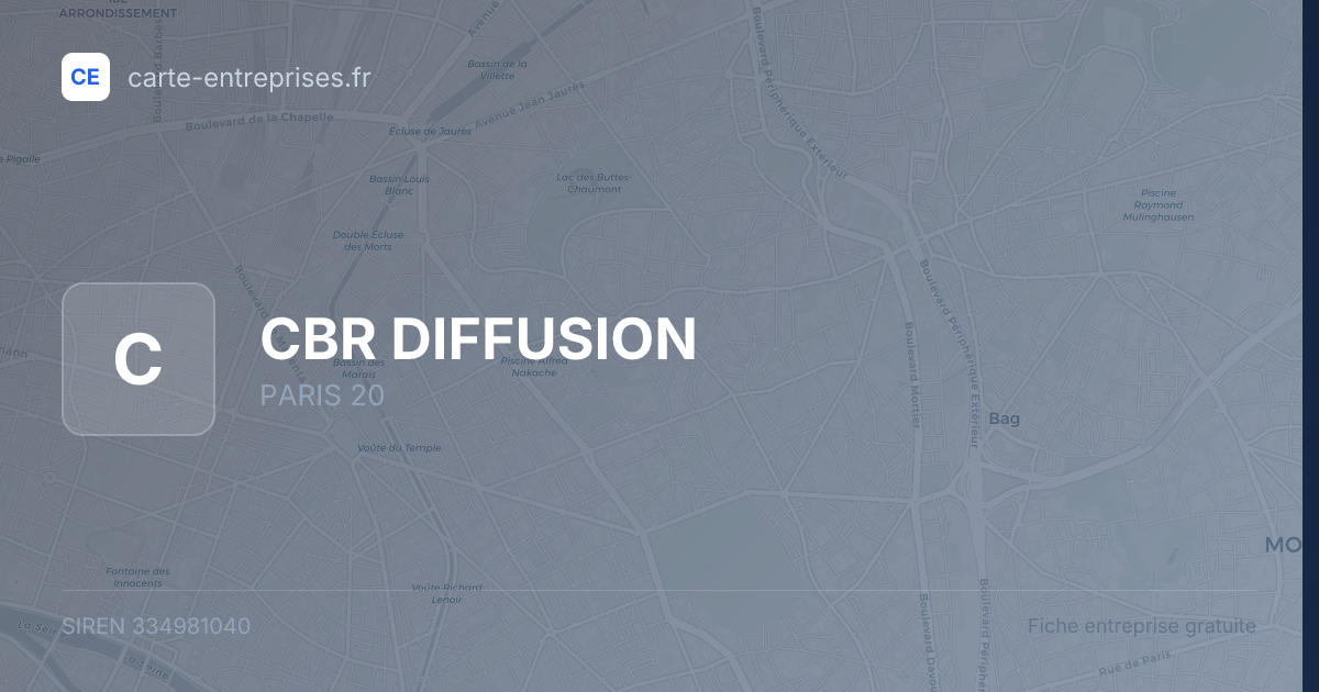 CBR DIFFUSION — 334981040 — fiche entreprise