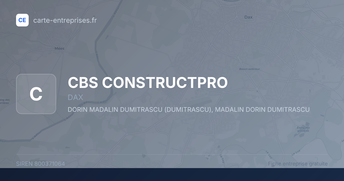 CBS CONSTRUCTPRO — 800371064 — fiche entreprise