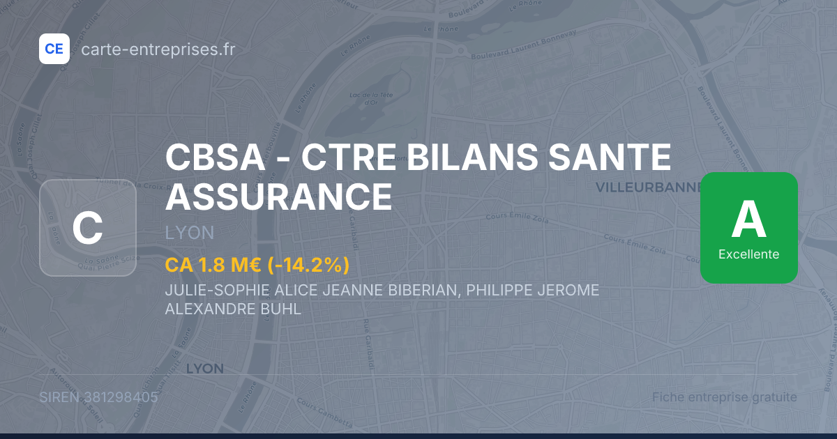 CBSA - CTRE BILANS SANTE ASSURANCE — 381298405 — fiche entreprise