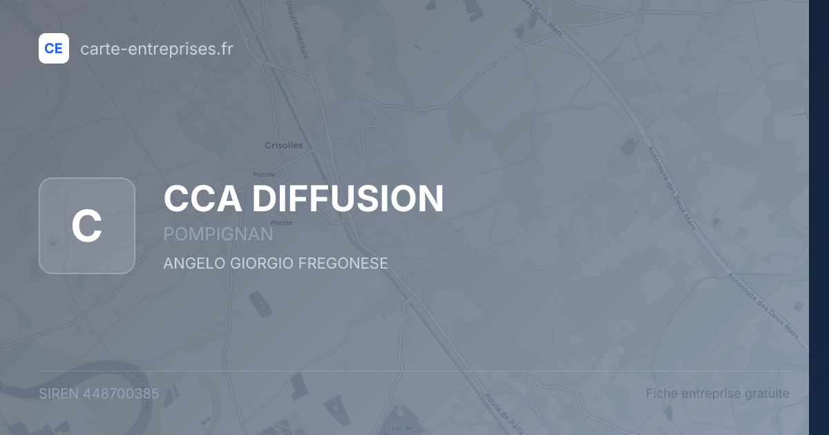 CCA DIFFUSION — 448700385 — fiche entreprise