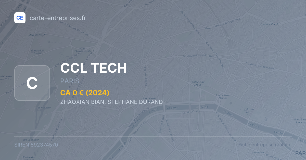 CCL TECH — 892374570 — fiche entreprise
