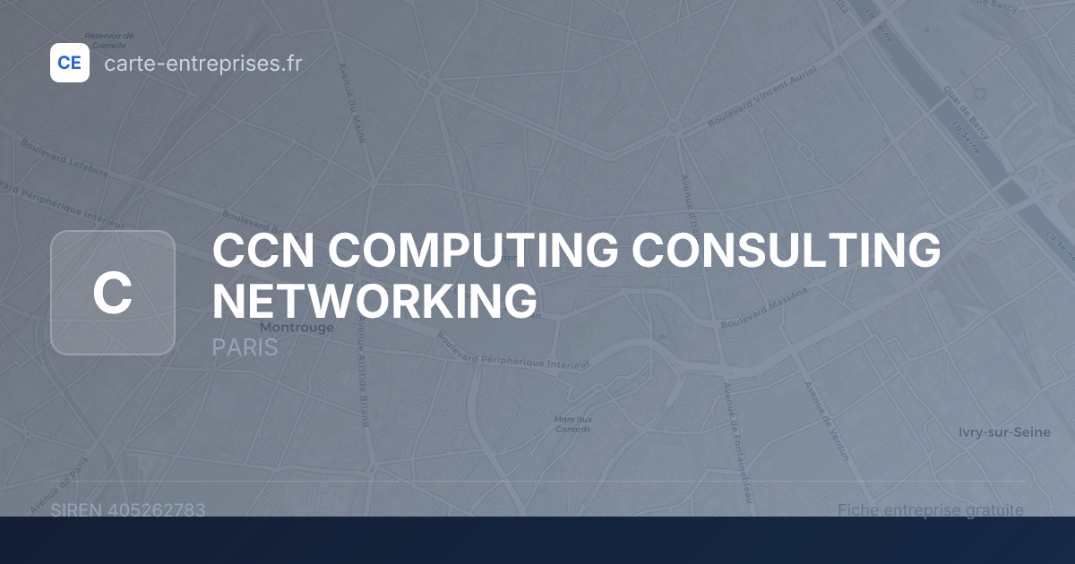 CCN COMPUTING CONSULTING NETWORKING — 405262783 — fiche entreprise