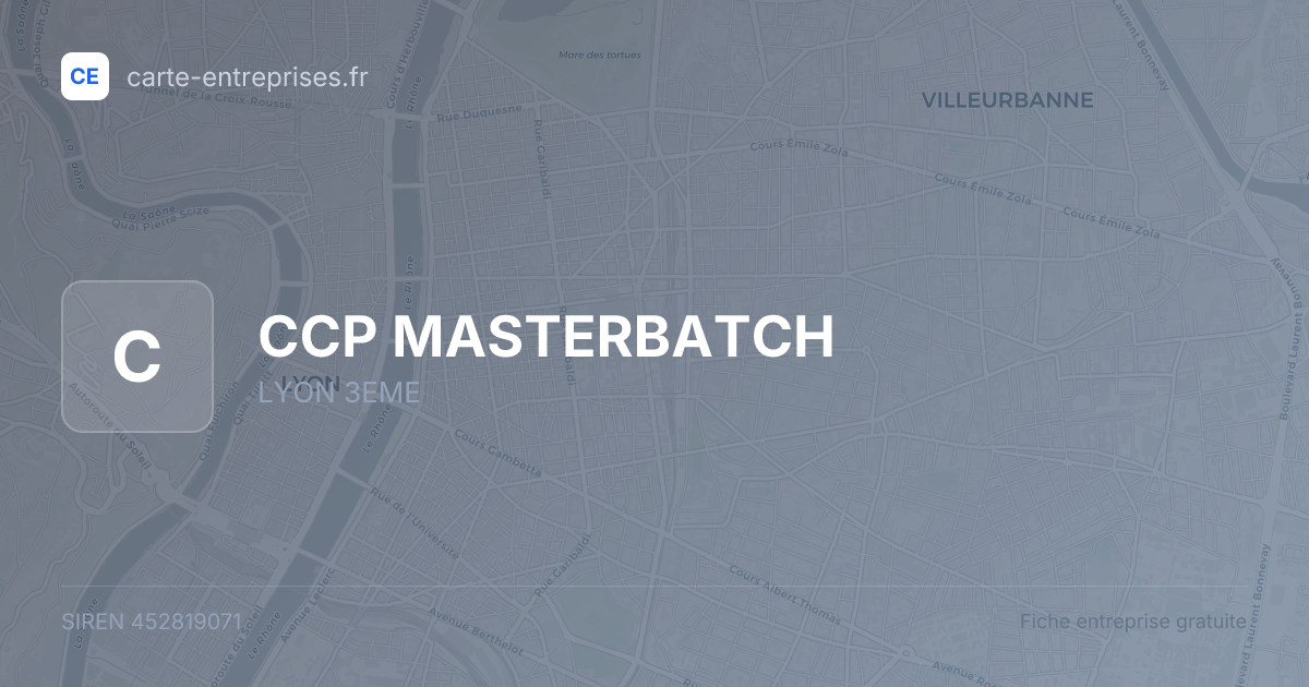 CCP MASTERBATCH — 452819071 — fiche entreprise