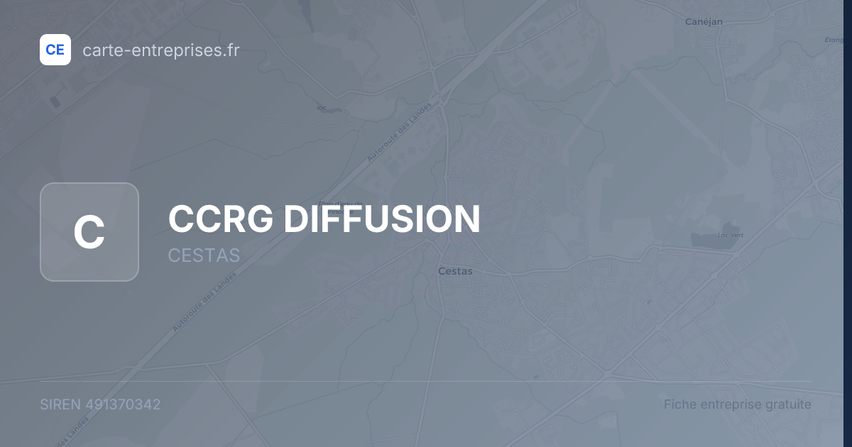 CCRG DIFFUSION — 491370342 — fiche entreprise