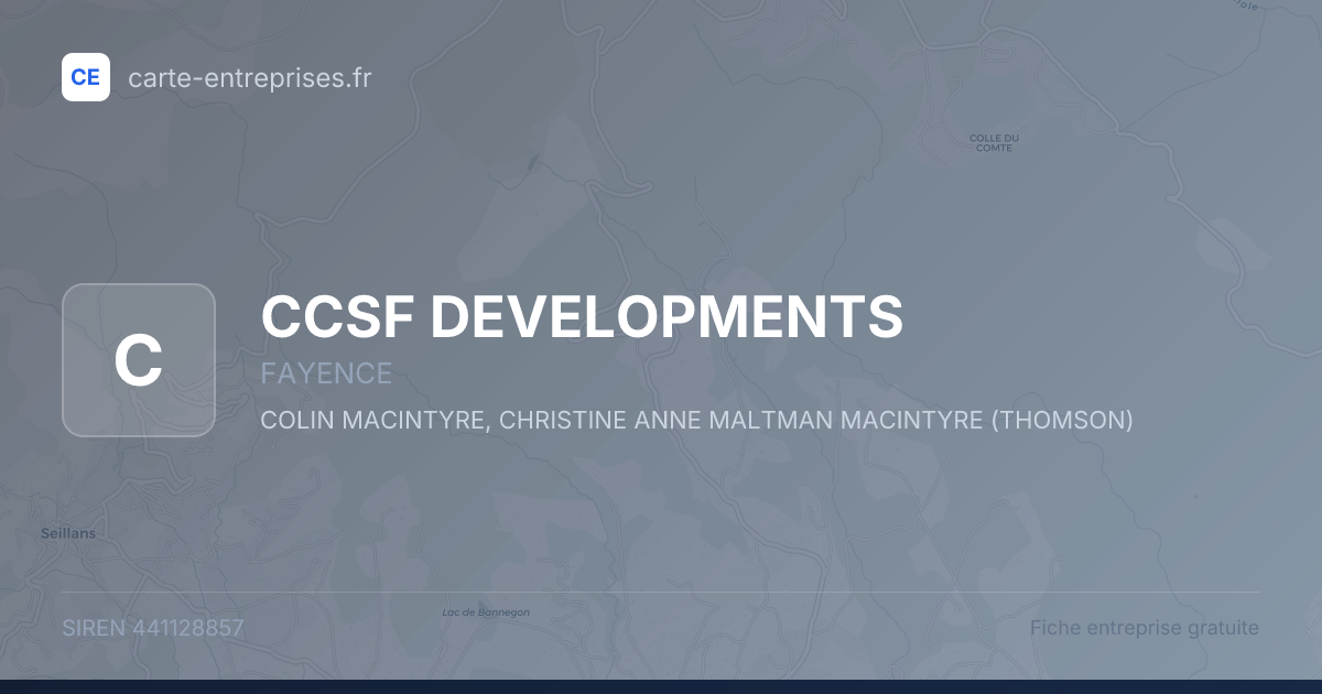 CCSF DEVELOPMENTS — 441128857 — fiche entreprise