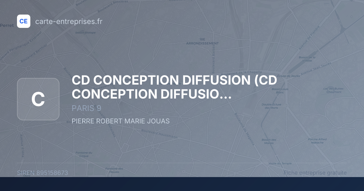 CD CONCEPTION DIFFUSION (CD CONCEPTION DIFFUSION) (CD) — 895158673 — fiche entreprise