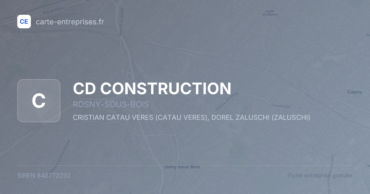 CD CONSTRUCTION — 848772232 — fiche entreprise