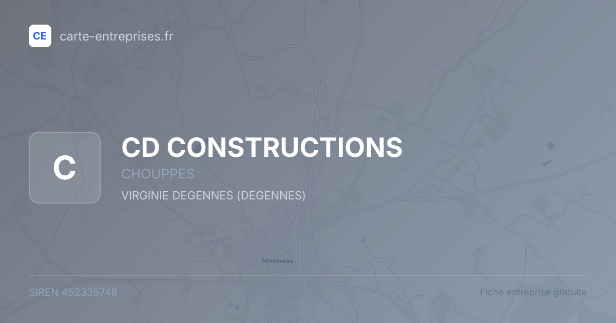 CD CONSTRUCTIONS — 452335748 — fiche entreprise