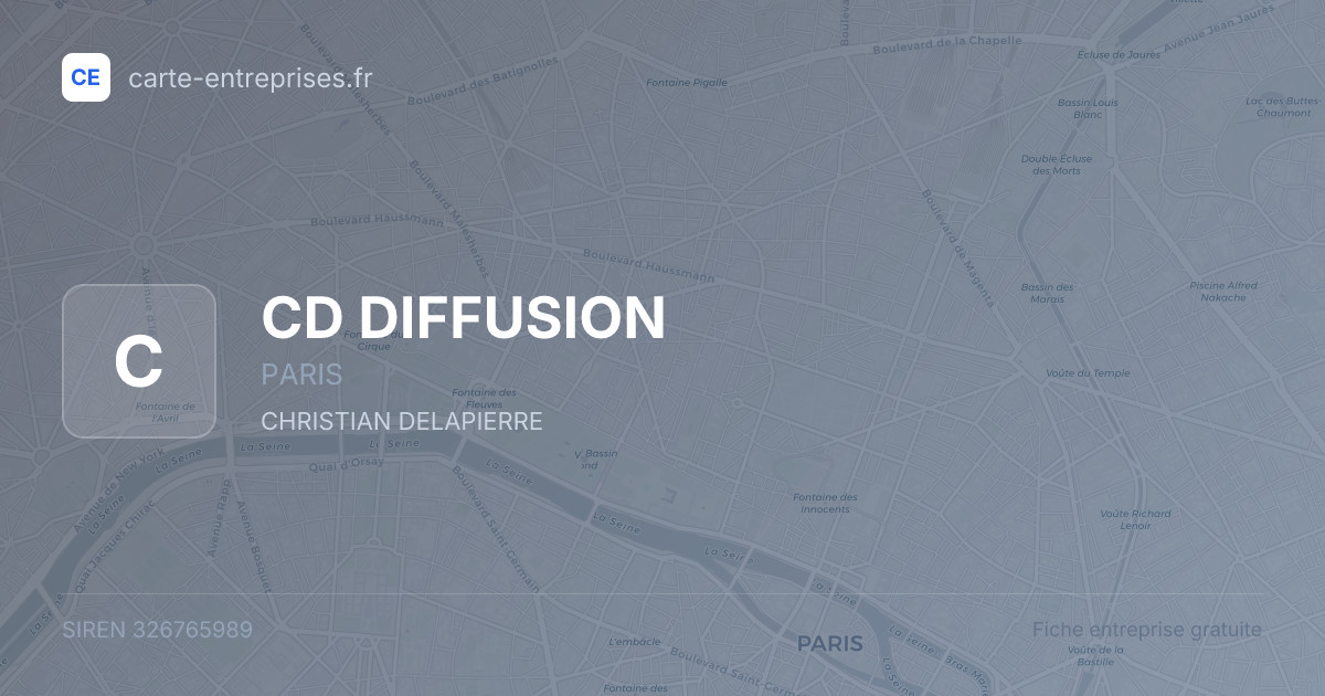 CD DIFFUSION — 326765989 — fiche entreprise
