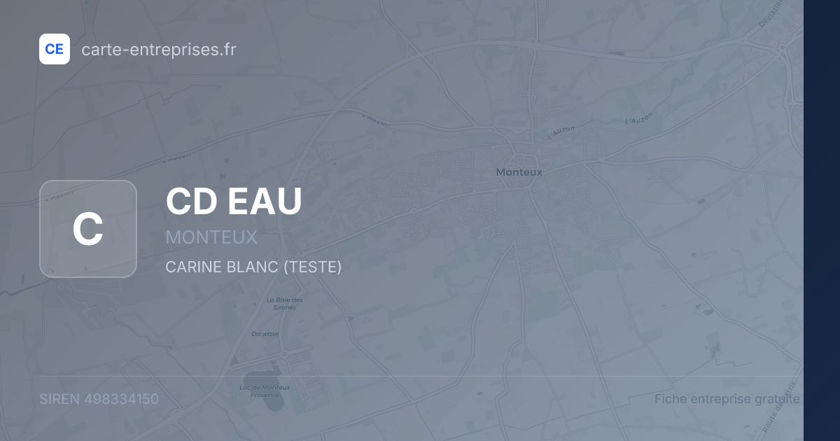 CD EAU — 498334150 — fiche entreprise