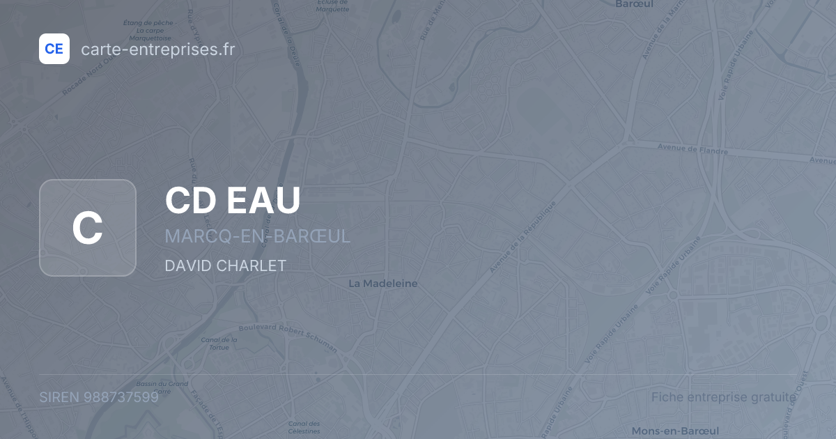 CD EAU — 988737599 — fiche entreprise
