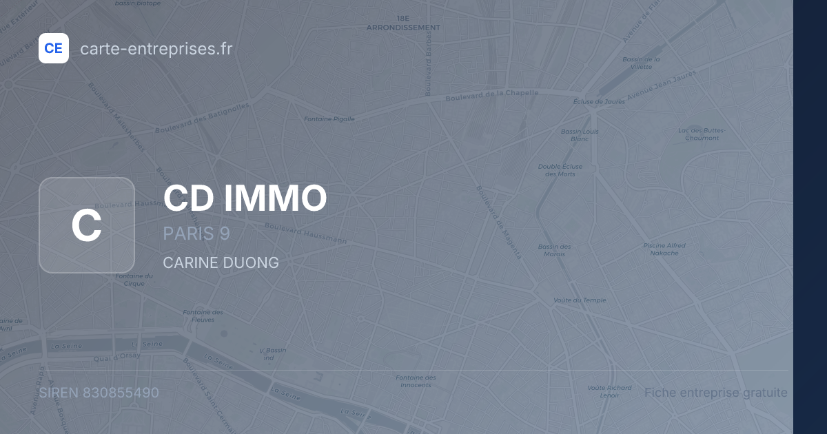 CD IMMO — 830855490 — fiche entreprise