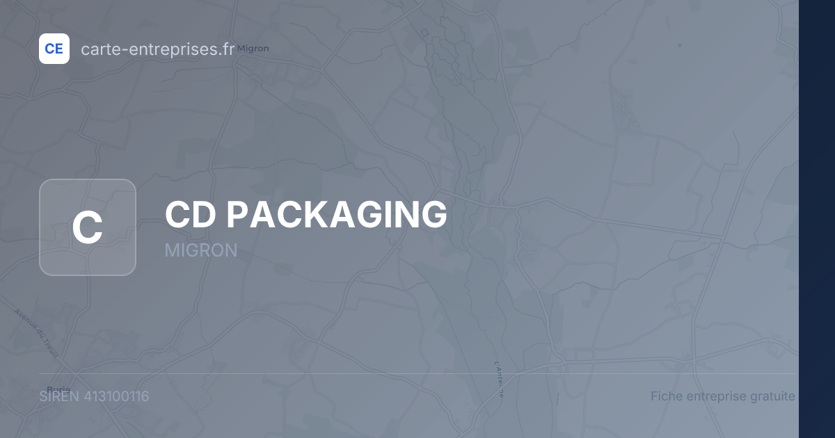 CD PACKAGING — 413100116 — fiche entreprise