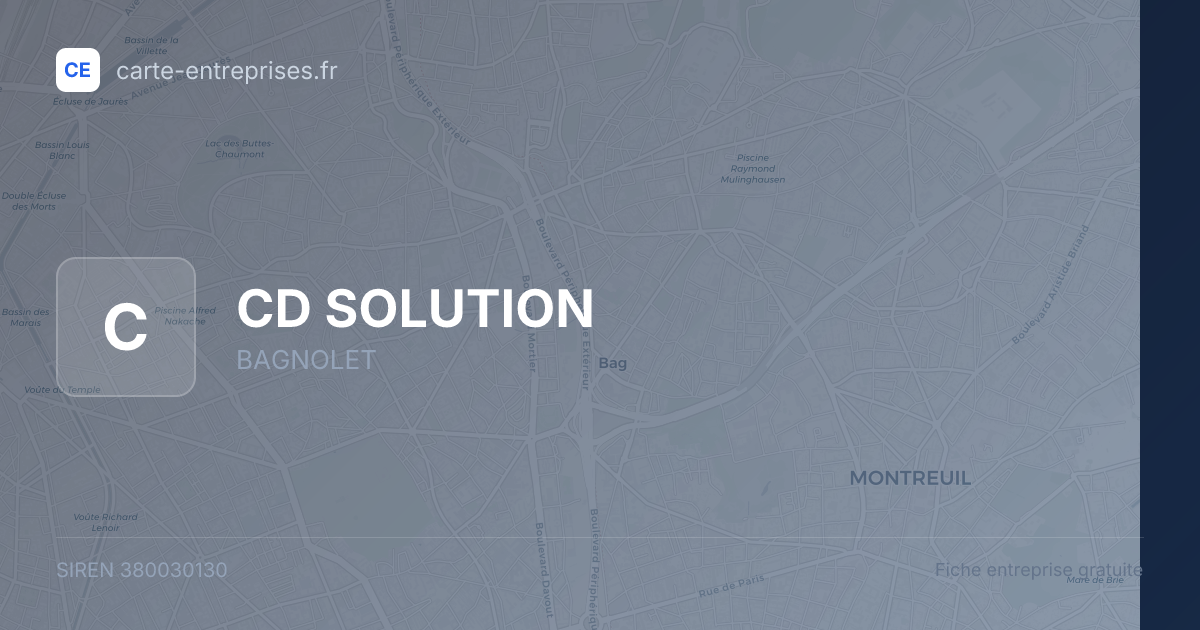 CD SOLUTION — 380030130 — fiche entreprise