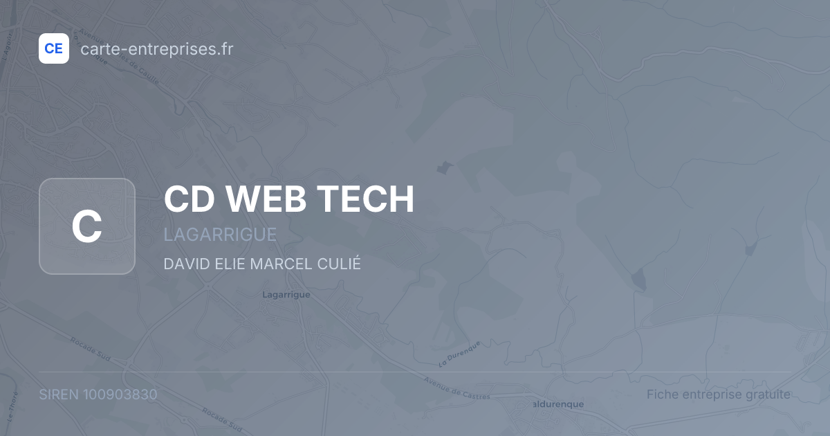 CD WEB TECH — 100903830 — fiche entreprise