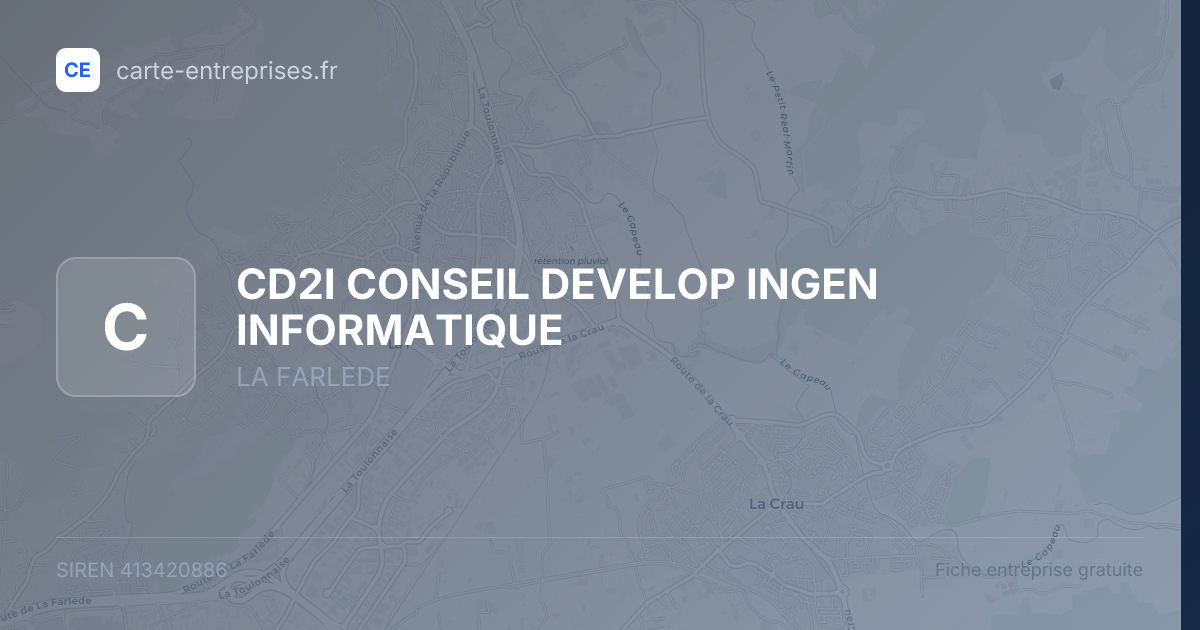 CD2I CONSEIL DEVELOP INGEN INFORMATIQUE — 413420886 — fiche entreprise