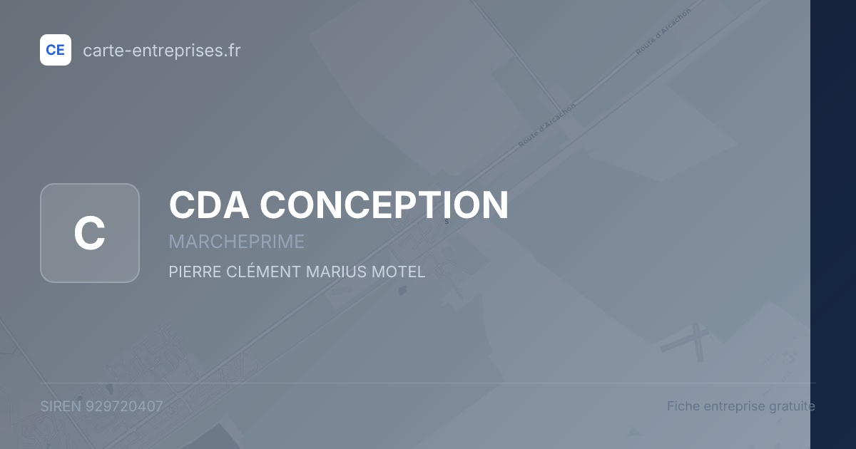 CDA CONCEPTION — 929720407 — fiche entreprise