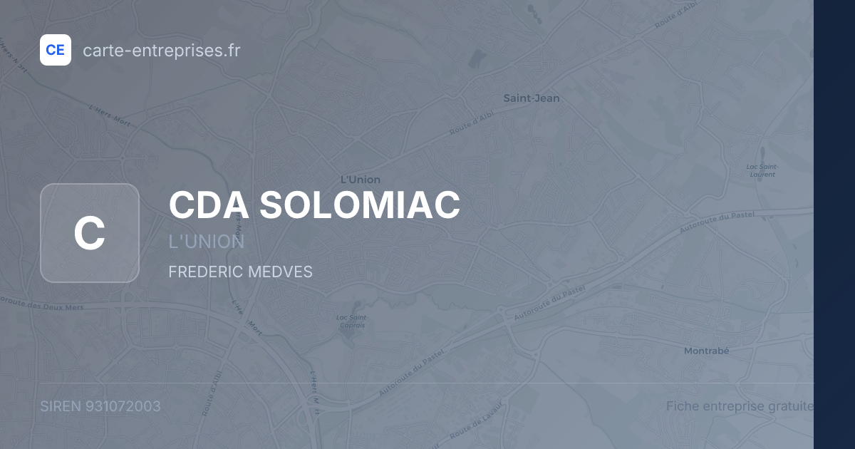 CDA SOLOMIAC — 931072003 — fiche entreprise