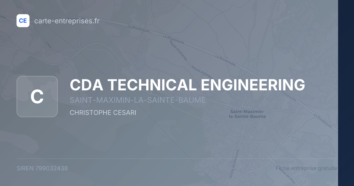 CDA TECHNICAL ENGINEERING — 799032438 — fiche entreprise